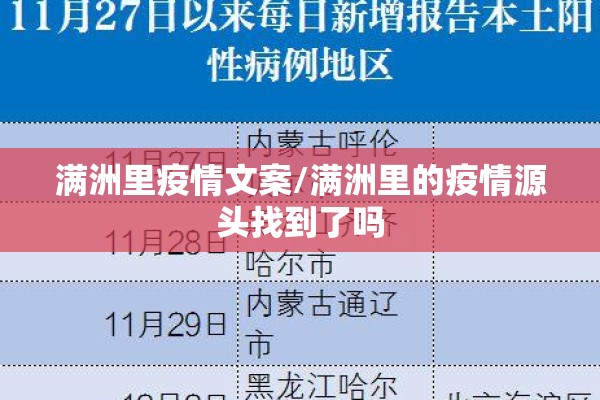 满洲里疫情文案/满洲里的疫情源头找到了吗