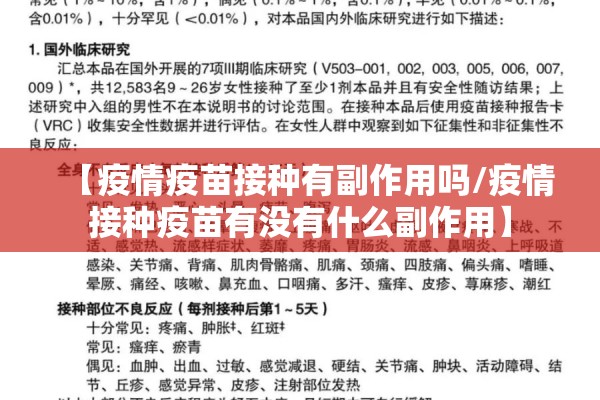 【疫情疫苗接种有副作用吗/疫情接种疫苗有没有什么副作用】 【疫情疫苗接种有副作用吗/疫情接种疫苗有没有什么副作用】