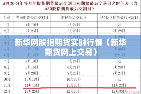 新华网股指期货实时行情（新华期货网上交易）