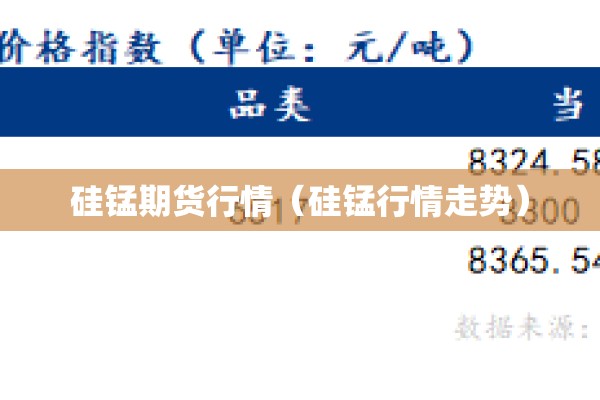 硅锰期货行情（硅锰行情走势）