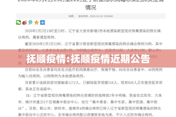 抚顺疫情:抚顺疫情近期公告