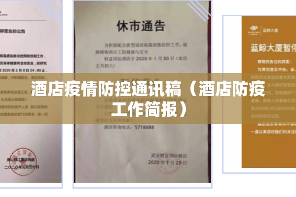 酒店疫情防控通讯稿（酒店防疫工作简报）