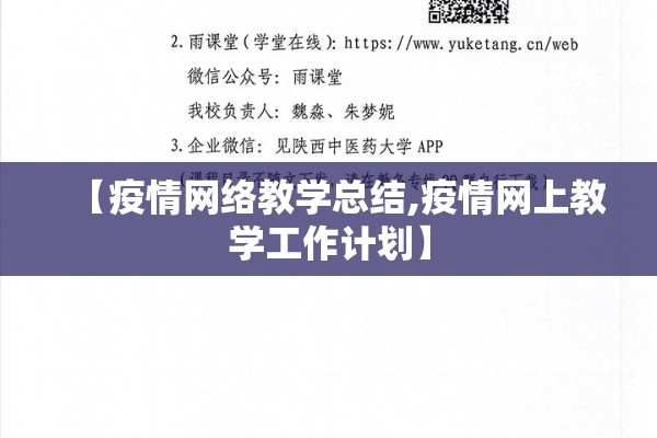【疫情网络教学总结,疫情网上教学工作计划】