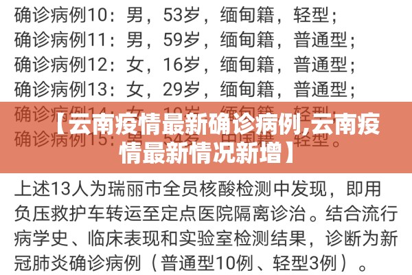 【云南疫情最新确诊病例,云南疫情最新情况新增】 【云南疫情最新确诊病例,云南疫情最新情况新增】
