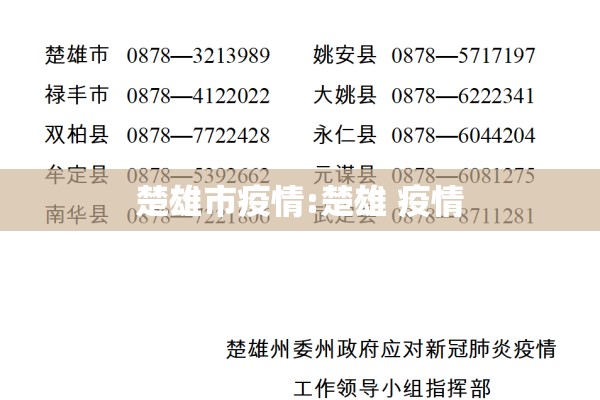 楚雄市疫情:楚雄 疫情