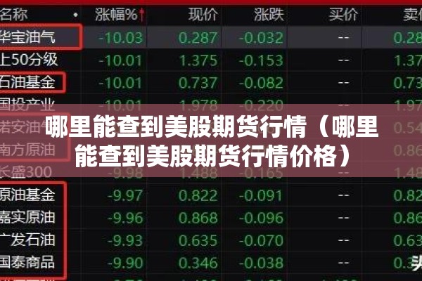 哪里能查到美股期货行情（哪里能查到美股期货行情价格）