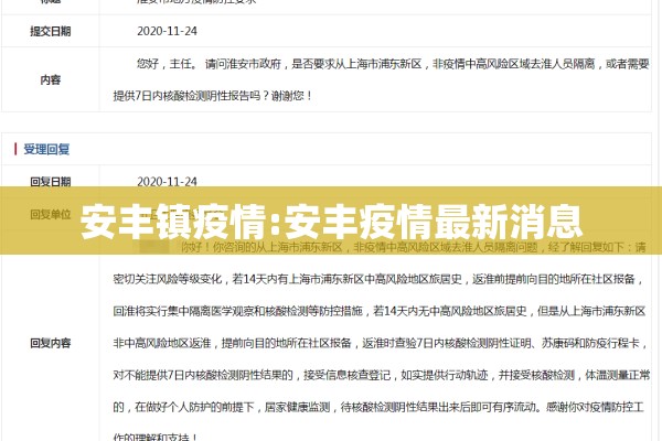 安丰镇疫情:安丰疫情最新消息