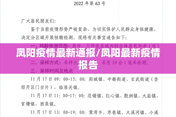 凤阳疫情最新通报/凤阳最新疫情报告