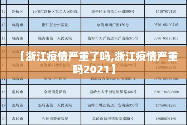 【浙江疫情严重了吗,浙江疫情严重吗2021】 【浙江疫情严重了吗,浙江疫情严重吗2021】