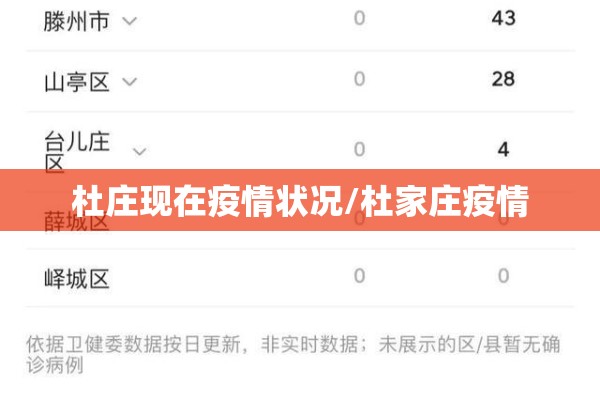 杜庄现在疫情状况/杜家庄疫情