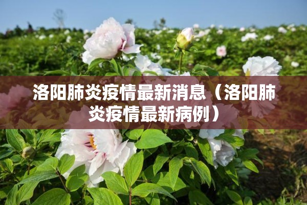 洛阳肺炎疫情最新消息（洛阳肺炎疫情最新病例）